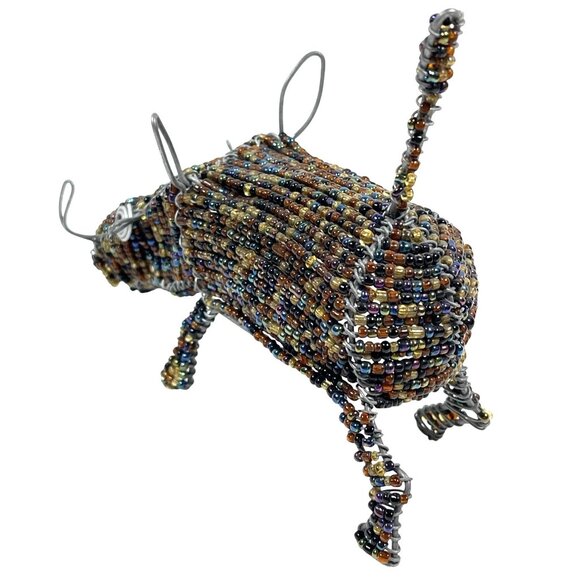 South Africa Warthog Pig Boar Handmade Beaded Wire African Craft Art Sculpture - Picture 6 of 12